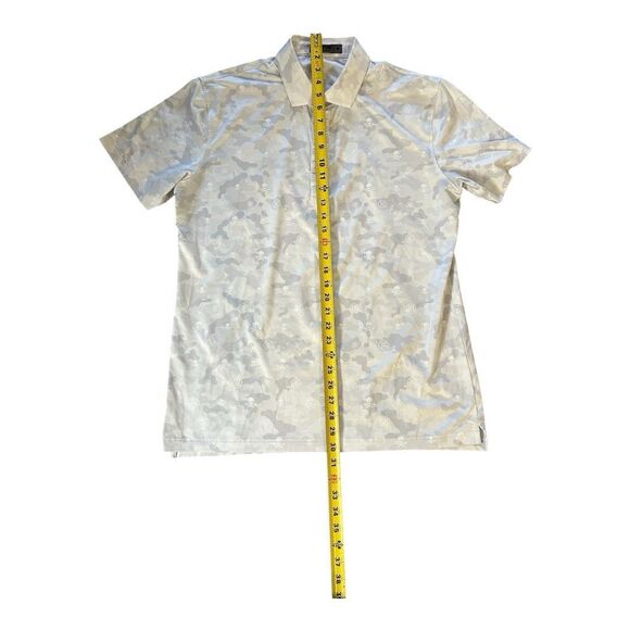 G/FORE Performance Fabric Camo Skulls Mens Medium Tech Polo Golf Shirt White - Picture 3 of 10